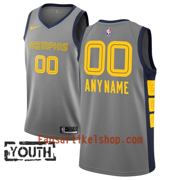 Memphis Grizzlies Trikot Benutzerdefinierte 2018-19 Nike City Edition Grau Swingman - Kinder Memphis Grizzlies Trikot Benutzerdefinierte 2018-19 Nike City Edition Grau Swingman - Kinder